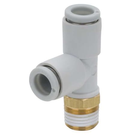Push-Fit Tee Fitting, MBSPT x Push-to-Connect x Push-to-Connect, 8mm Tube OD, 1/8 in Pipe Size MPN:KQ2Y08-01AS