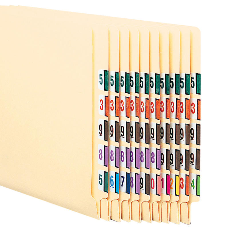 Smead BCCRN Bar-Style Tab Permanent End-Tab Numerical Label Kit, BCCRN-A, Box Of 5, 000 Labels MPN:67380