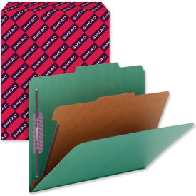 Smead® Pressboard Classification Folders Letter Four-Section Green 10/Box 13733