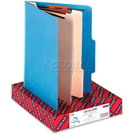 Smead® Top Tab Classification Folders Two Dividers Six-Sections Blue 10/Box 14001