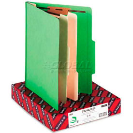 Smead® Top Tab Classification Folders Two Dividers Six-Section Green 10/Box 14002