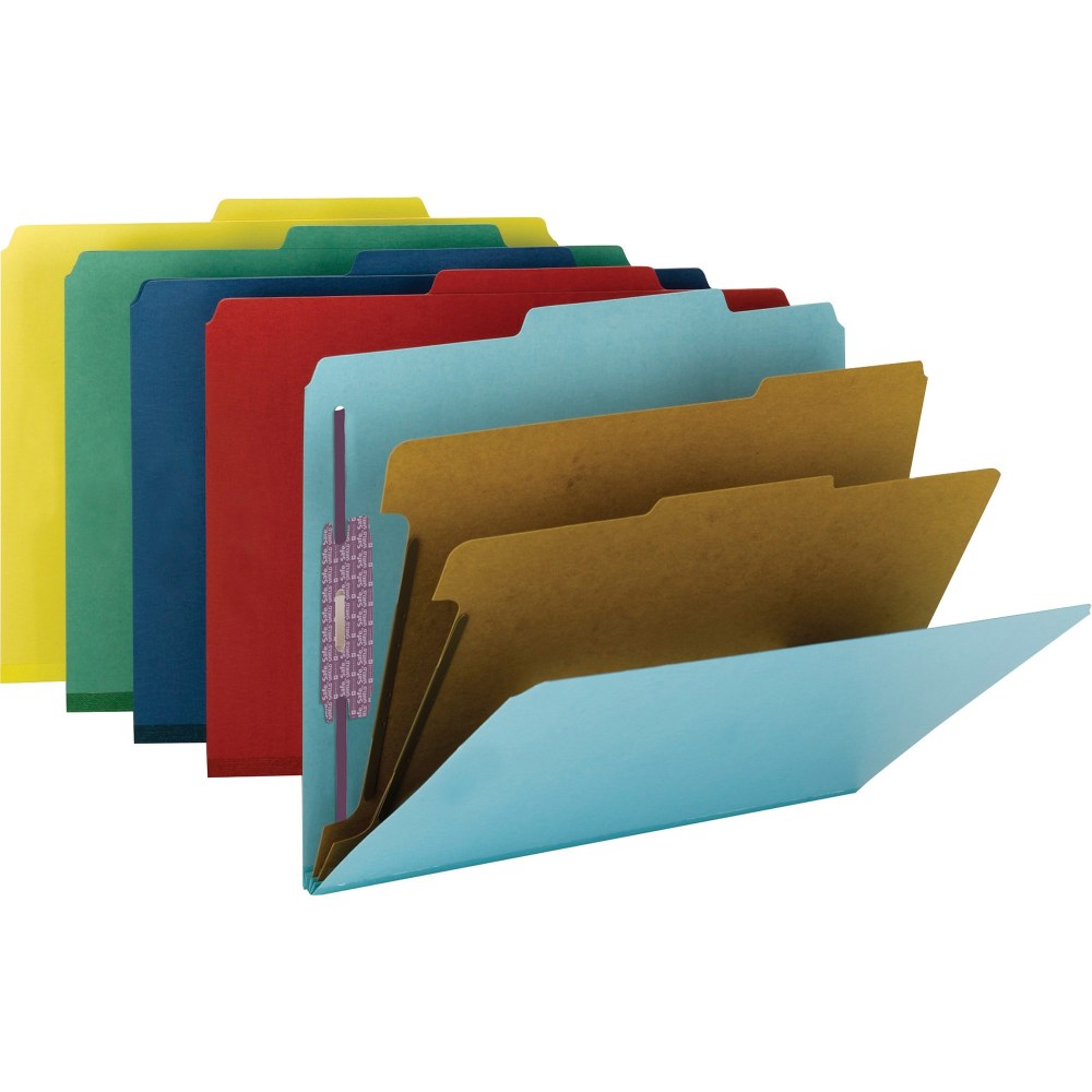 Smead Colored Pressboard Classification Folders with SafeSHIELD, 8-1/2in x 11in, 2in Expansion, Assorted Colors, Box Of 10 MPN:14025