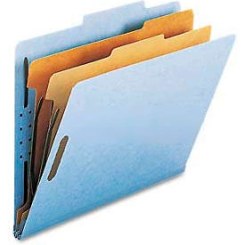 Smead® Pressboard Classification Folders Letter Six-Section Blue 10/Box 14030