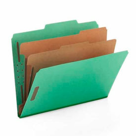 Smead® Pressboard Classification Folders Letter Six-Section Green 10/Box 14033