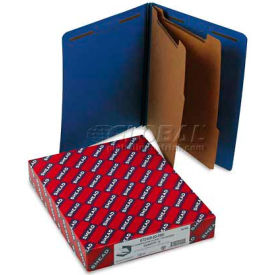 Smead® Pressboard End Tab Classification Folders Letter Six-Section Dark Blue 10/Bx 26784