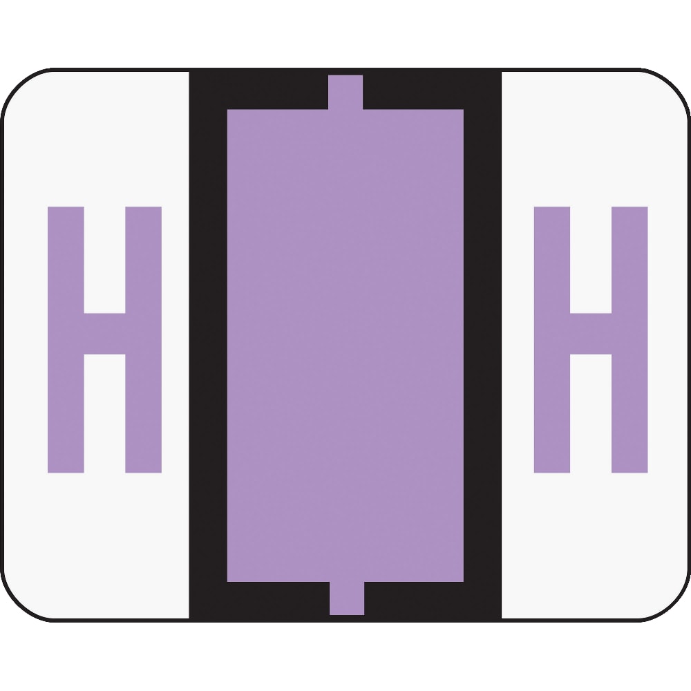 Smead BCCR Bar-Style Permanent Alphabetical Labels, H, Lavender, Roll Of 500 MPN:67078