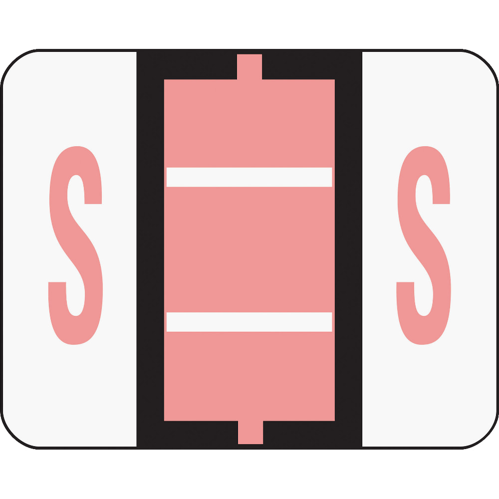 Smead BCCR Bar-Style Permanent Alphabetical Labels, S, Pink, Roll Of 500 MPN:67089