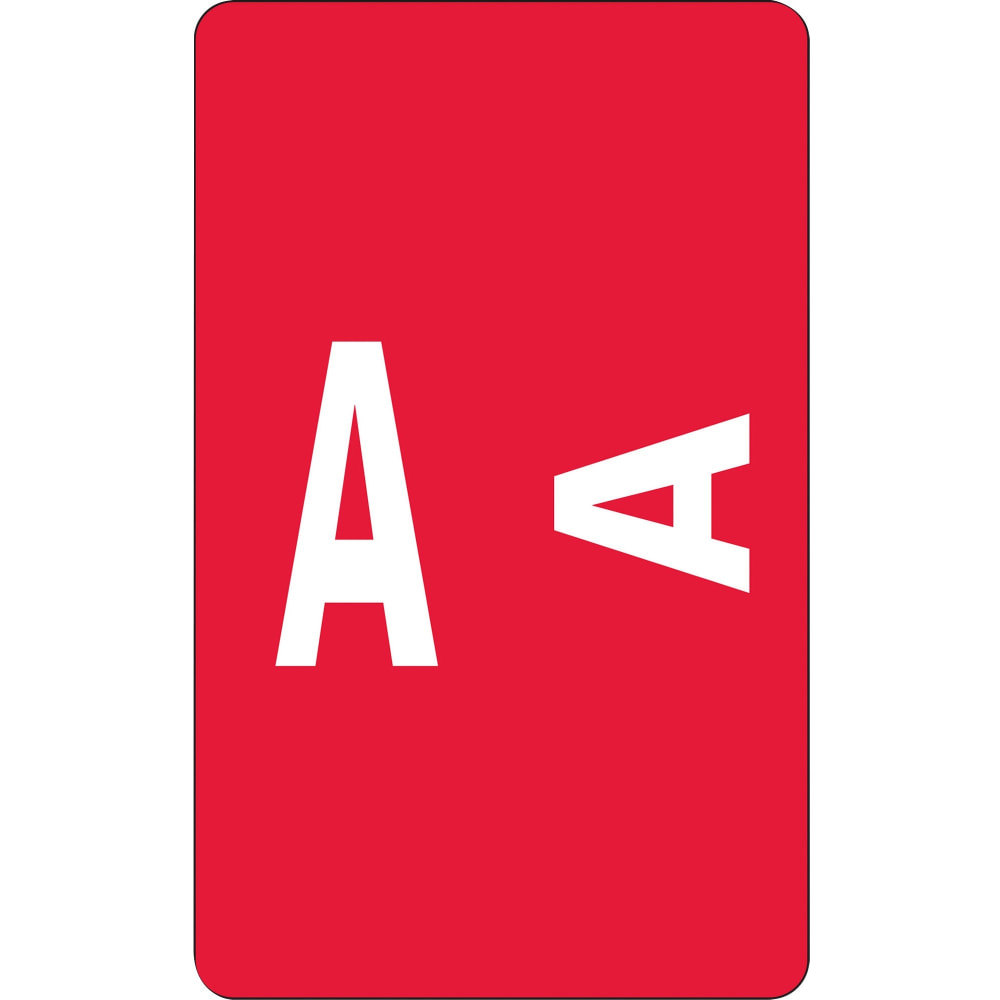 Smead ACCS Alphaz Permanent Color-Coded Label Refill Pack, A, Red, Pack Of 100 MPN:67171