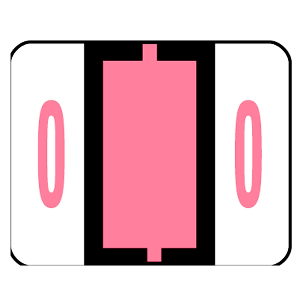 Smead BCCRN Bar-Style Permanent Numerical Labels, 0, Pink, Roll Of 500 MPN:67370