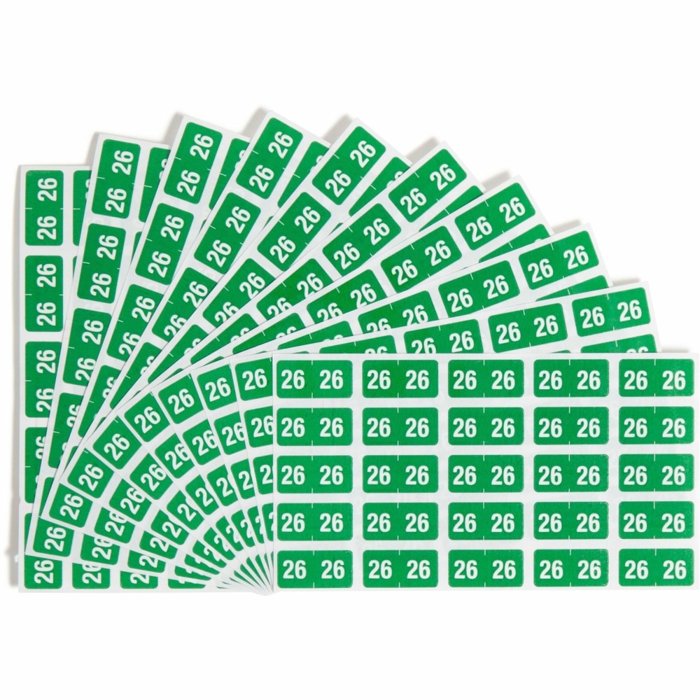 Smead ETS Color-Coded Year Labels, 1/2inH x 1inW, Green, 25 / Sheet, 10 Total Sheets, 2026 Total Label(s), 250 / Pack MPN:67926