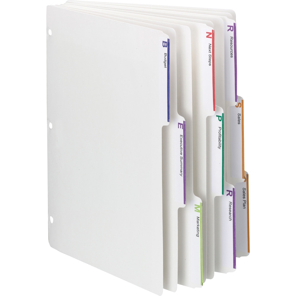 Smead Viewables 3-Ring Binder Index Dividers - Letter - 8.50in Width x 11in Length - White Divider - 10% Recycled - 1 Box MPN:89413