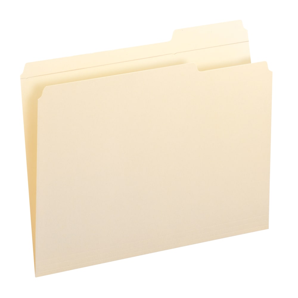 Smead File Folders, Reinforced Tab, 1/3 Cut, Right Position, Letter Size, Manila, Box Of 100 MPN:10337