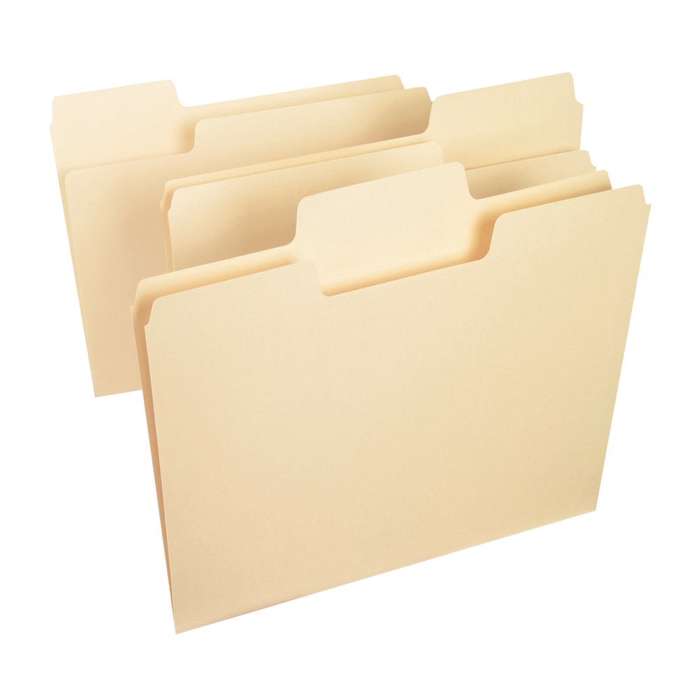 Smead SuperTab Heavyweight File Folders, Letter Size, 1/3 Cut, Manila, Box Of 50 MPN:10401