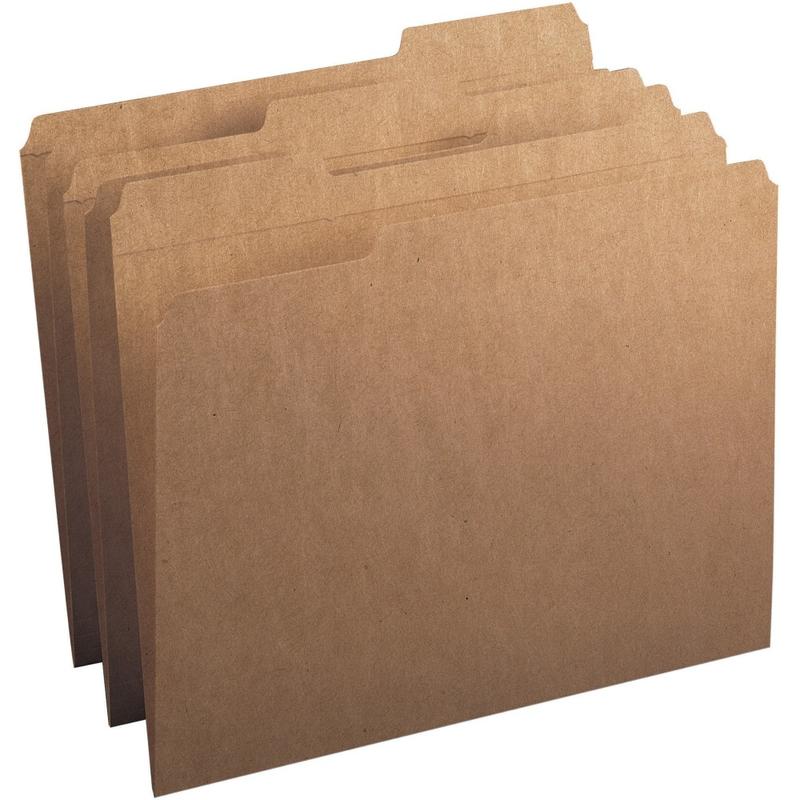 Smead 1/3 Tab Cut Letter Yes Top Tab File Folder - Letter - 8.5in x 11in - 1/3 Tab Cut - 50 / Box - 17pt. - Kraft MPN:10830