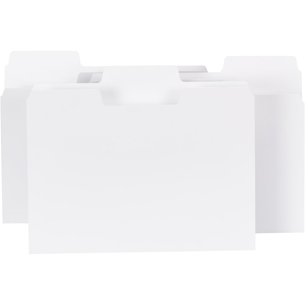 Smead SuperTab 1/3 Tab Cut Letter Recycled Top Tab File Folder - 8 1/2inx11in - 3/4in Expansion - Assorted Tab Position - White - 10% Recycled - 100/Box MPN:11980