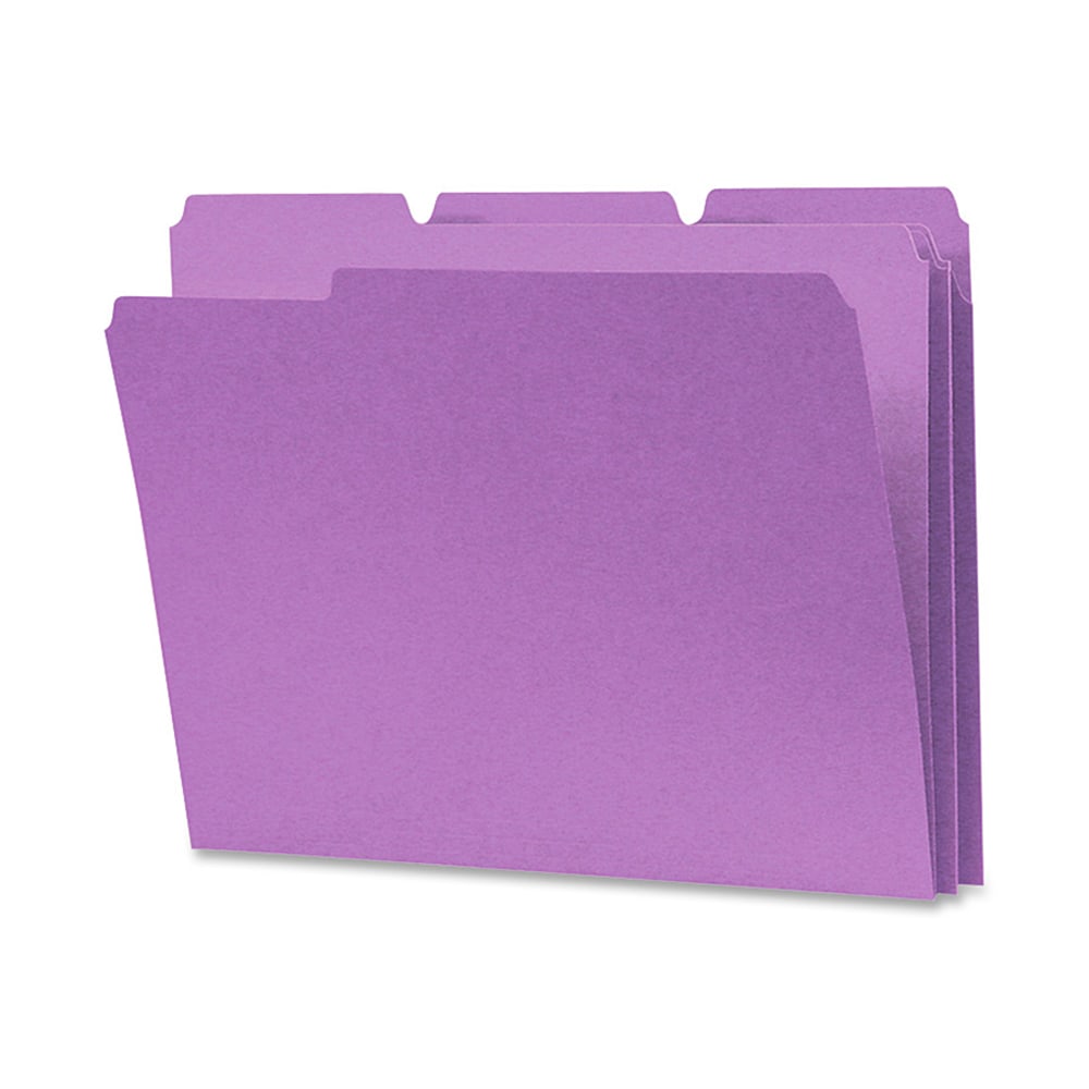 Smead 1/3-Cut Color Top-Tab File Folders, Letter Size, Lavender, Box Of 100 MPN:12443