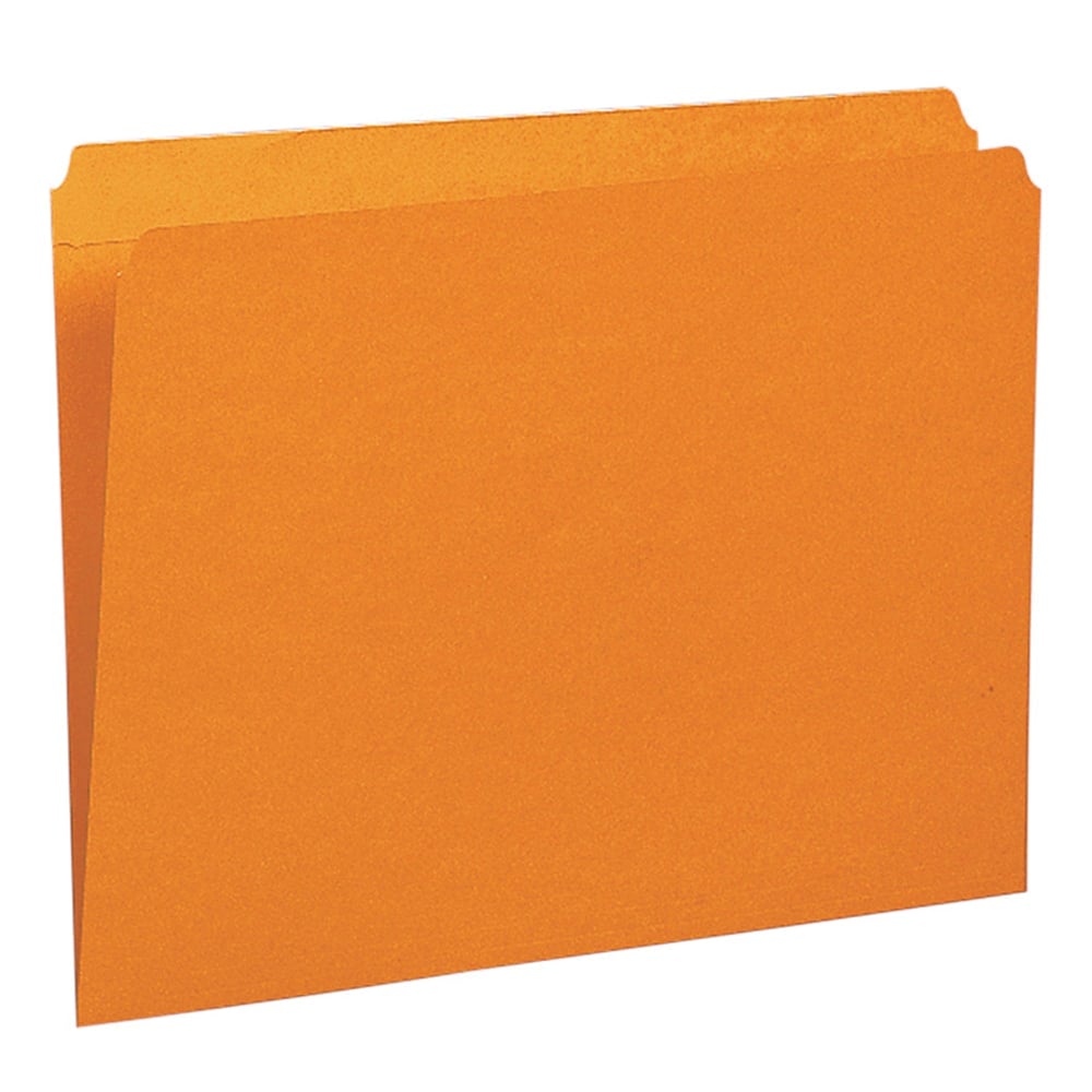 Smead File Folders, Letter Size, Straight Cut, Orange, Box Of 100 MPN:12510