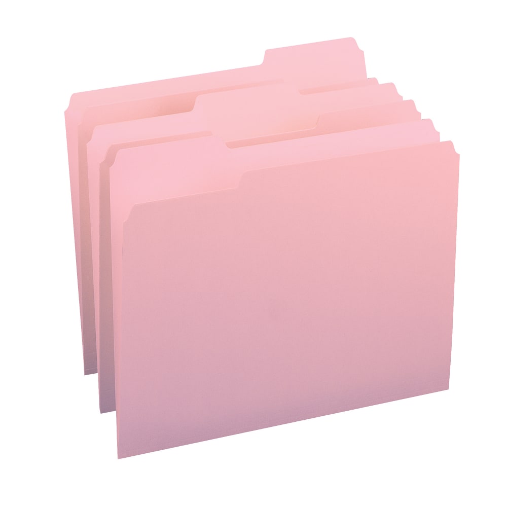 Smead Color File Folders, Letter Size, 1/3 Cut, Pink, Box Of 100 MPN:12643