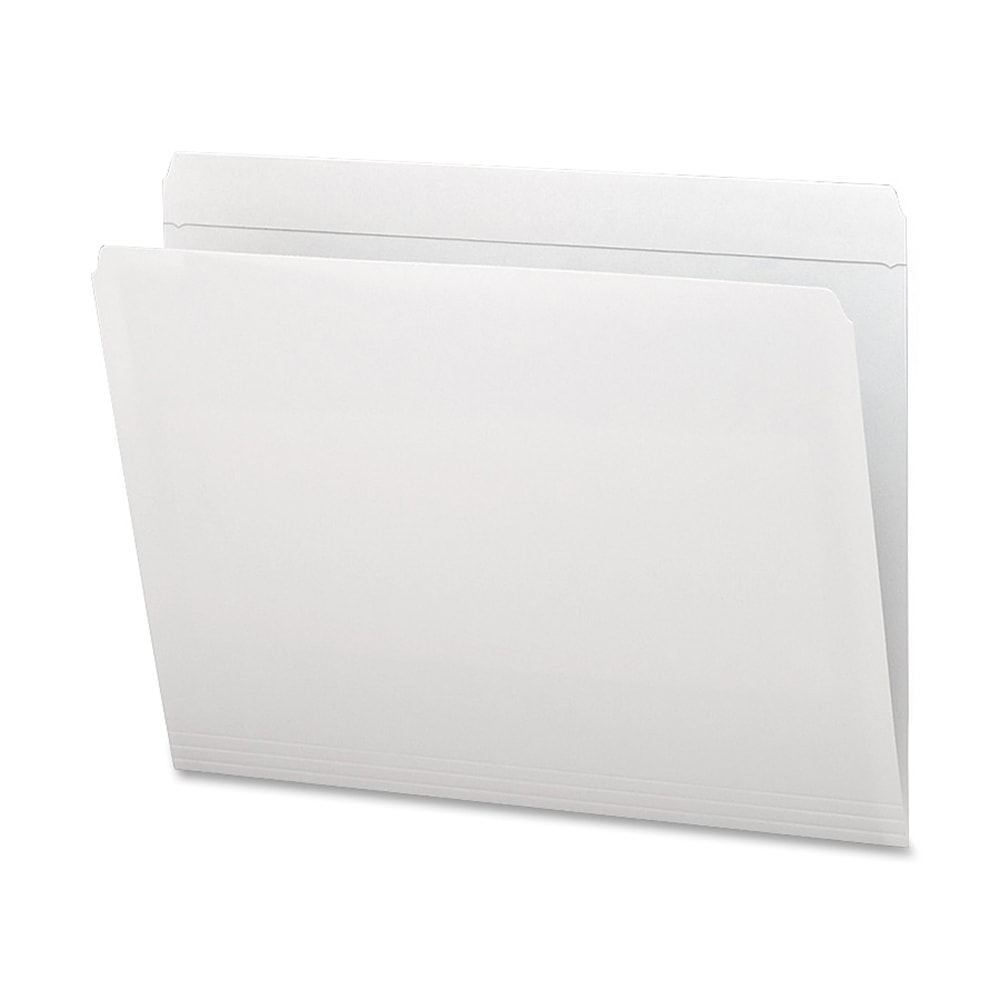Smead Straight-Cut File Folders, Letter Size, White, Box Of 100 MPN:12810
