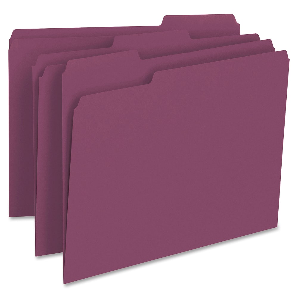 Smead 1/3-Cut Color Top-Tab File Folders, Letter Size, Maroon, Box Of 100 MPN:13093