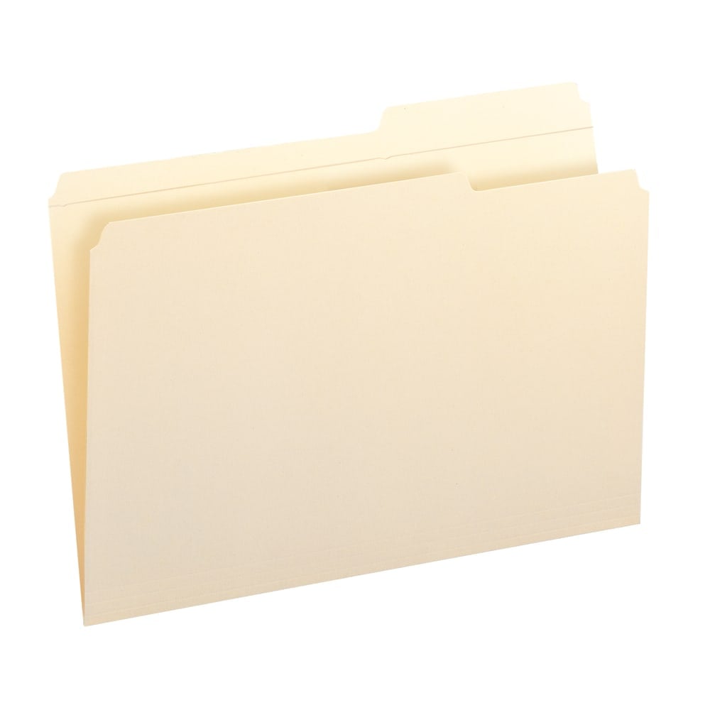 Smead Guide 2/5-Cut File Folders, Reinforced Tab, Legal Size (8 1/2in x 14in), Manila, Box Of 100 MPN:15386