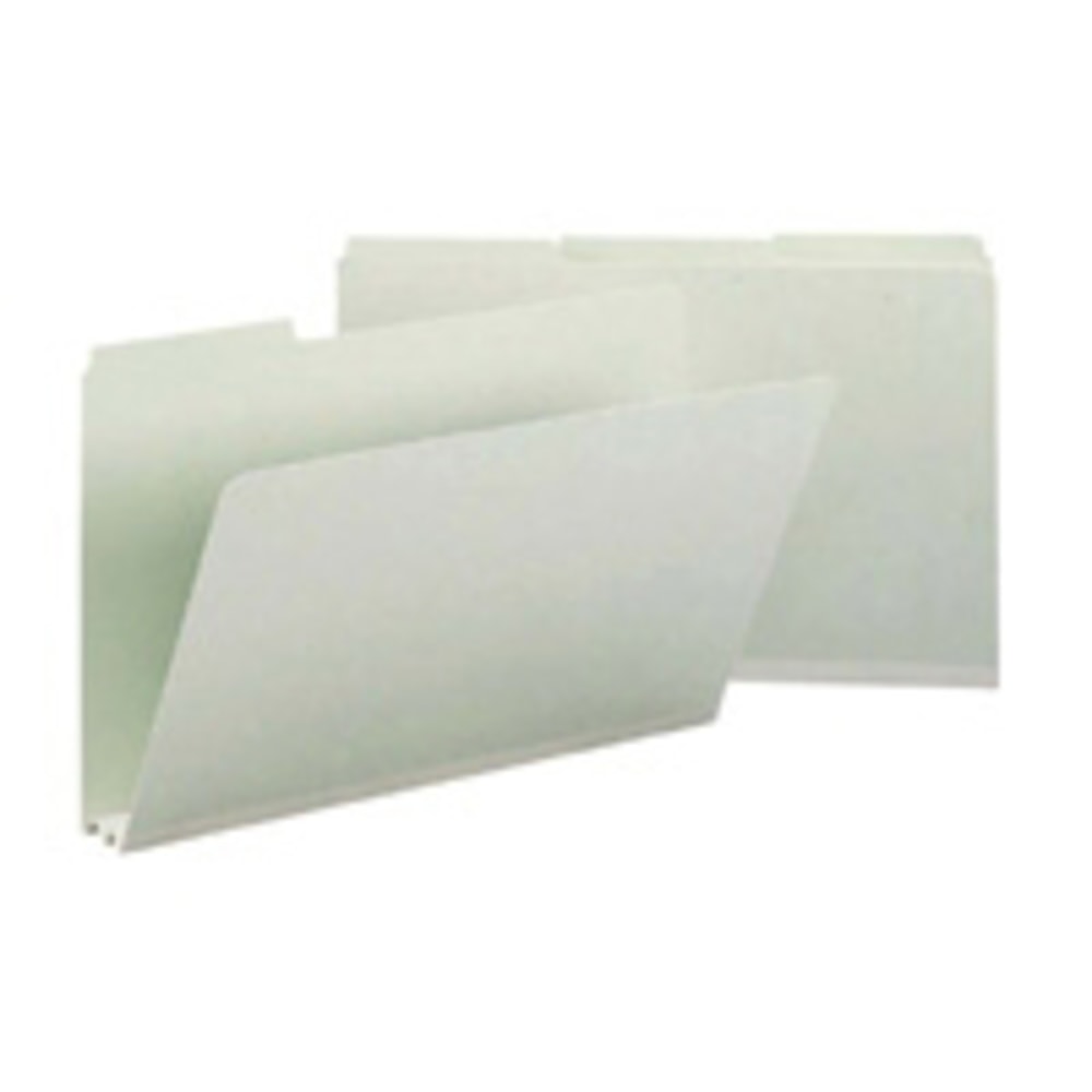 Smead 1/3 Cut Pressboard Top Tab Folders, 1/3 Cut, 14 3/4in x 9 1/2in, Gray/Green, Pack Of 25 MPN:18234