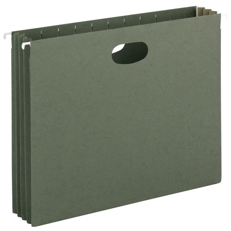 Smead Hanging Expanding File Pockets, 3 1/2in Expansion, Letter Size, Standard Green, Box Of 10 MPN:18H24E