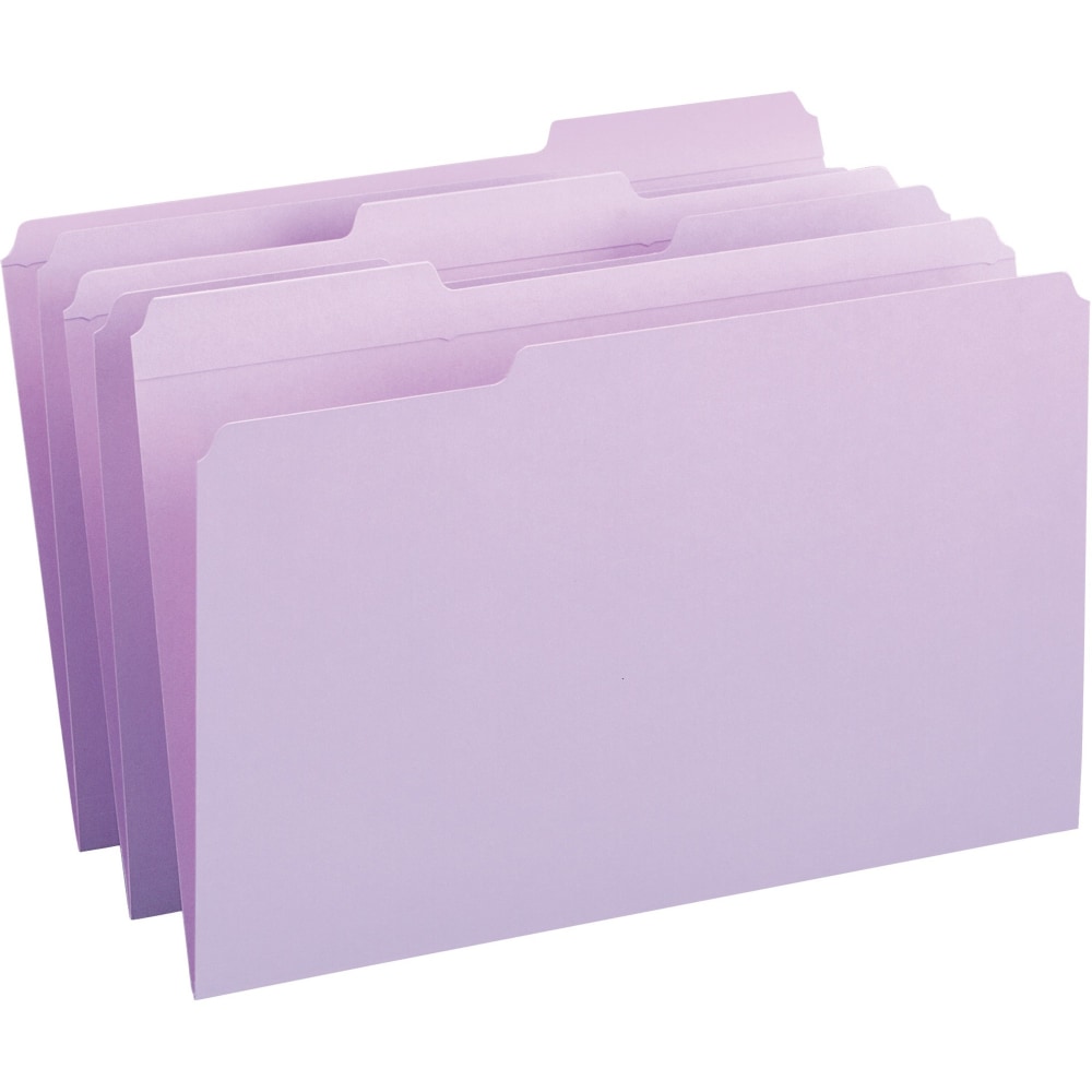 Smead Color File Folders, With Reinforced Tabs, Legal Size, 1/3 Cut, Lavender, Box Of 100 MPN:2-153CLV