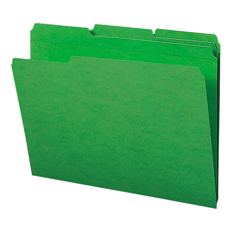 Smead Color File Folders, With Reinforced Tabs, Letter Size, 1/3 Cut, Green, Box Of 100 MPN:2-153LGN