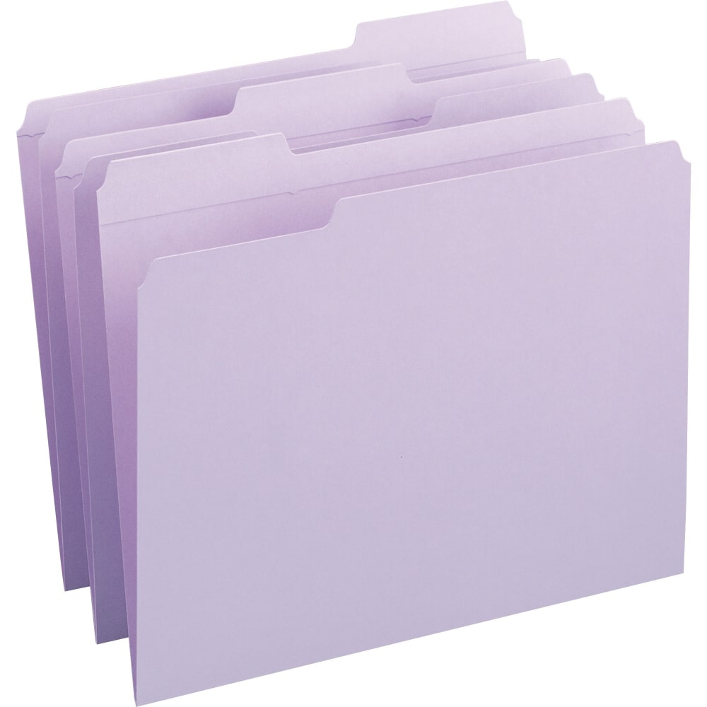 Smead Color File Folders, With Reinforced Tabs, Letter Size, 1/3 Cut, Lavender, Box Of 100 MPN:2-153LLV