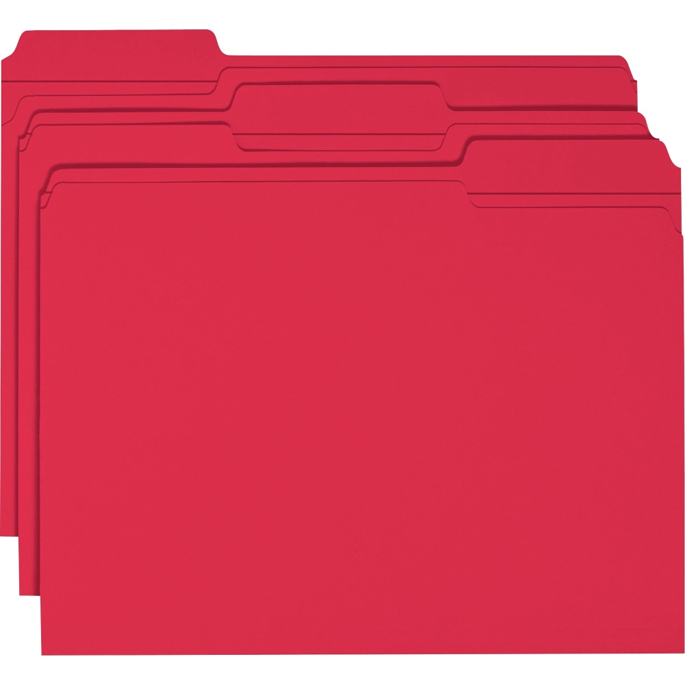 Smead Color File Folders, With Reinforced Tabs, Letter Size, 1/3 Cut, Red, Box Of 100 MPN:2-153LR