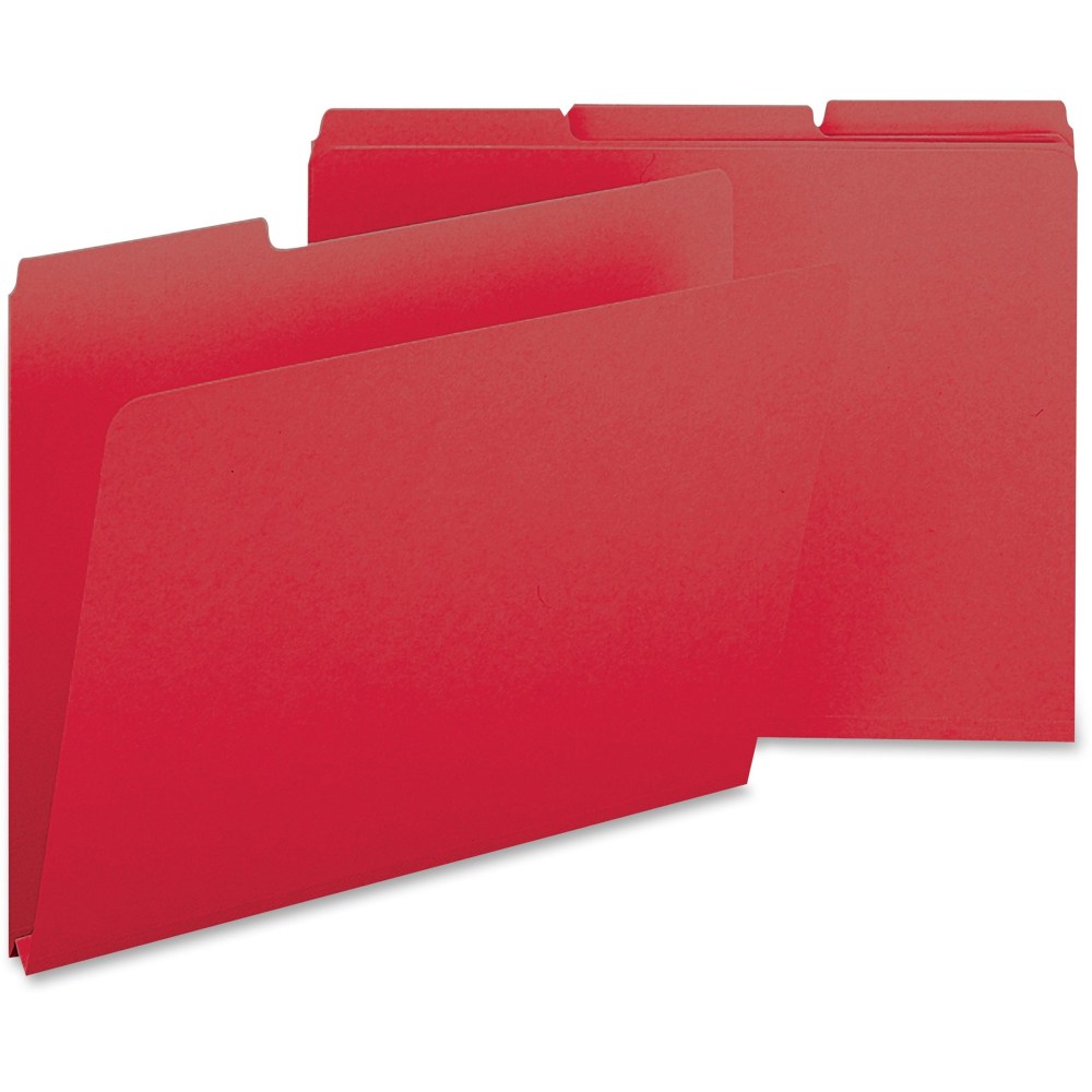 Smead 1/3-Cut Color Pressboard Tab Folders, Letter Size, 50% Recycled, Bright Red, Box Of 25 MPN:21538