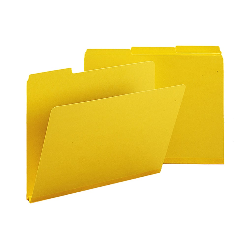 Smead 1/3-Cut Color Pressboard Tab Folders, Letter Size, 50% Recycled, Yellow, Box Of 25 MPN:21562