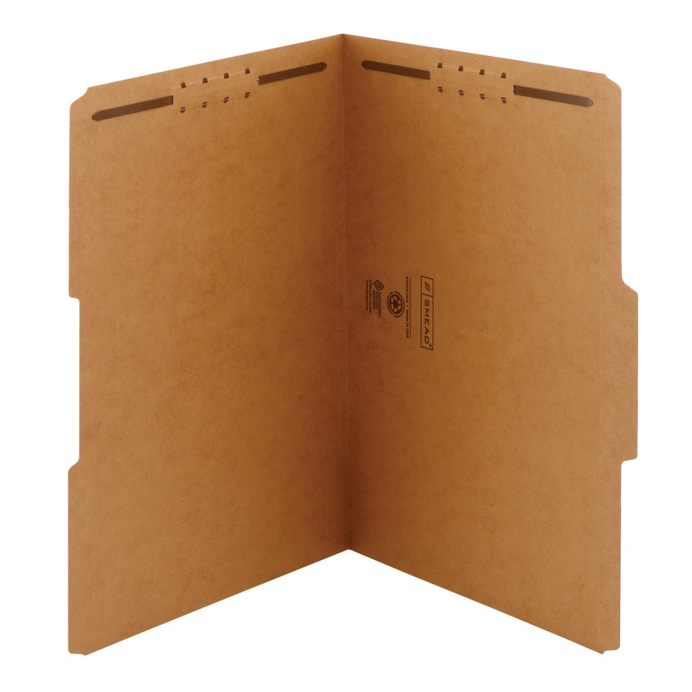 Smead Kraft Reinforced Tab Fastener Folders, Legal Size, 1/3 Cut, Pack Of 50 MPN:2K2-153CK-1&3