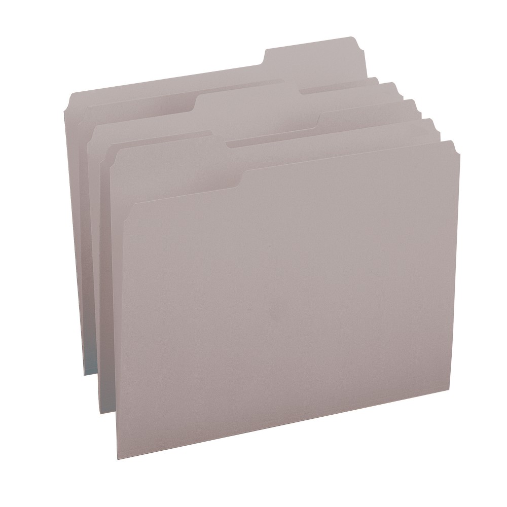 Smead Color File Folders, Letter Size, 1/3 Cut, Gray, Box Of 100 MPN:53LGY