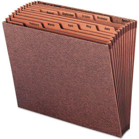 Smead® Jan-Dec Open Accordion Expanding File 12 Pocket Letter Leather-Like Redrope 70488
