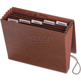 Smead® Accordion Expanding File 6 Pockets 1/5 Tab Leather-Like Redrope Letter Red 70540