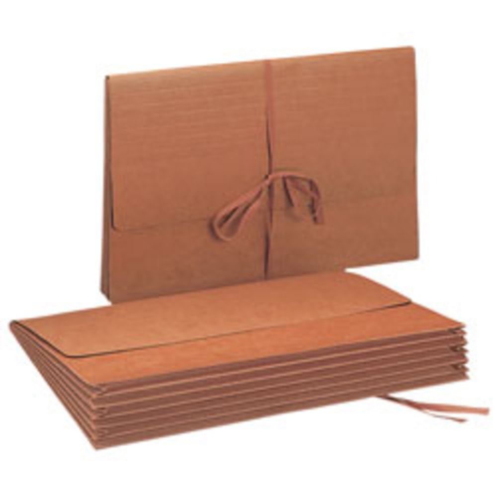 Smead Expanding Wallet With Flap, 5 1/4in Expansion, 10in x 15in, 30% Recycled, Redrope MPN:71076