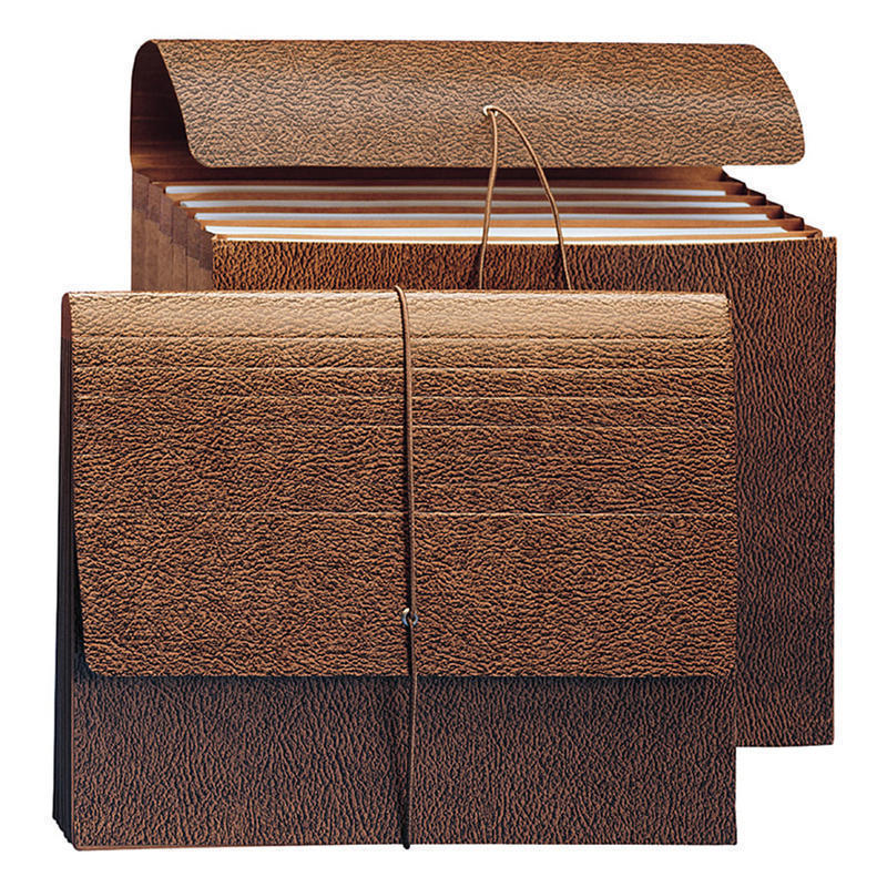 Smead 6-Pocket Leather-Like Partition Wallets, Letter Size, 5 1/4in Expansion, 30% Recycled, Redrope, Pack Of 10 MPN:72473
