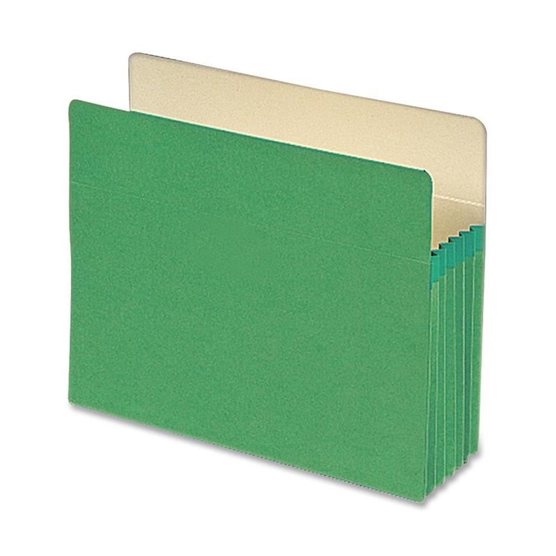 Smead Color Top-Tab File Pockets, Letter Size, 5 1/4in Expansion, Green MPN:73236