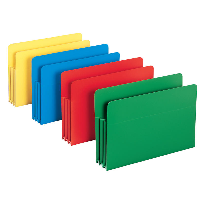 Smead Poly Expanding File Pockets, Legal Size, 3 1/2in Expansion, Assorted Colors (No Color Choice), Pack Of 4 MPN:73550
