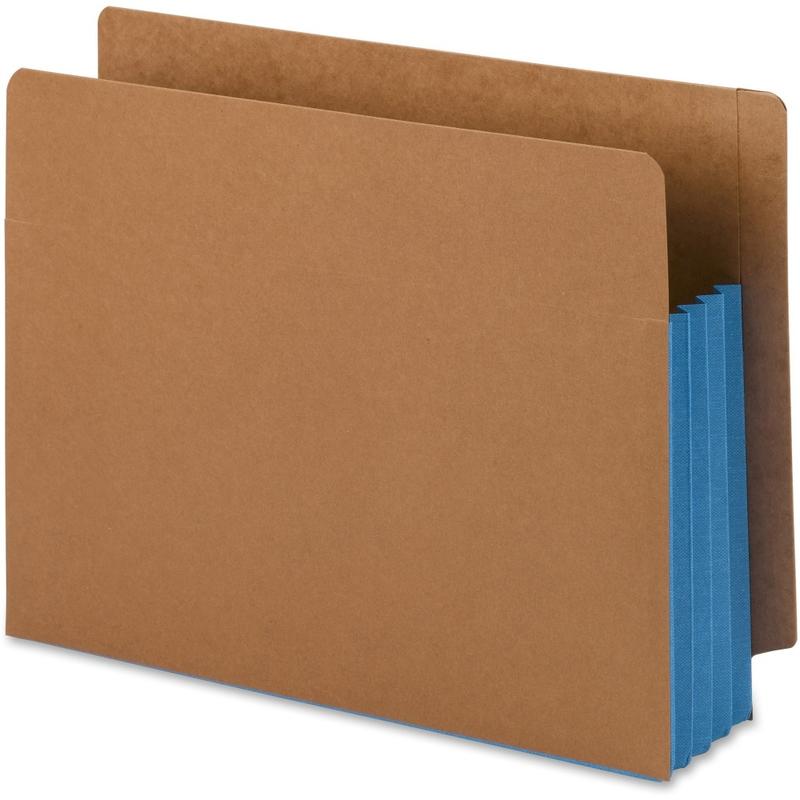 Smead Extra-Wide Expansion End-Tab File Pockets, 12inW Body, Letter Size, 30% Recycled, Blue, Box Of 10 MPN:73679