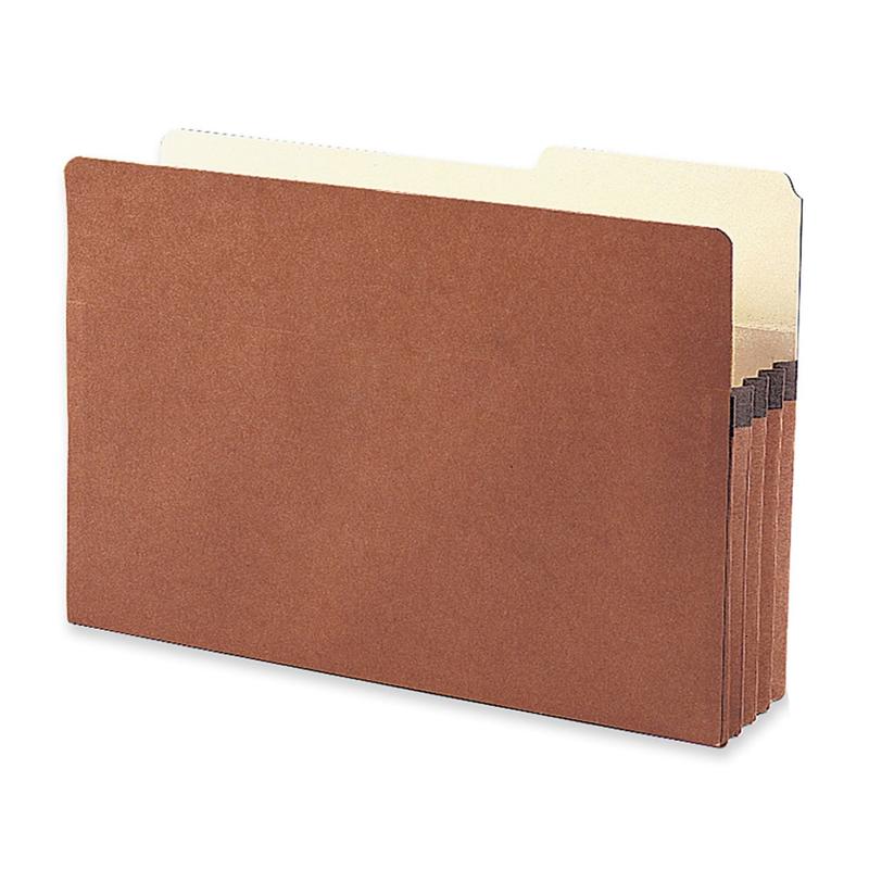 Smead 2/5-Cut Top-Tab File Pockets, Legal Size, 3 1/2in Expansion, 30% Recycled, Redrope, Box Of 25 MPN:74088