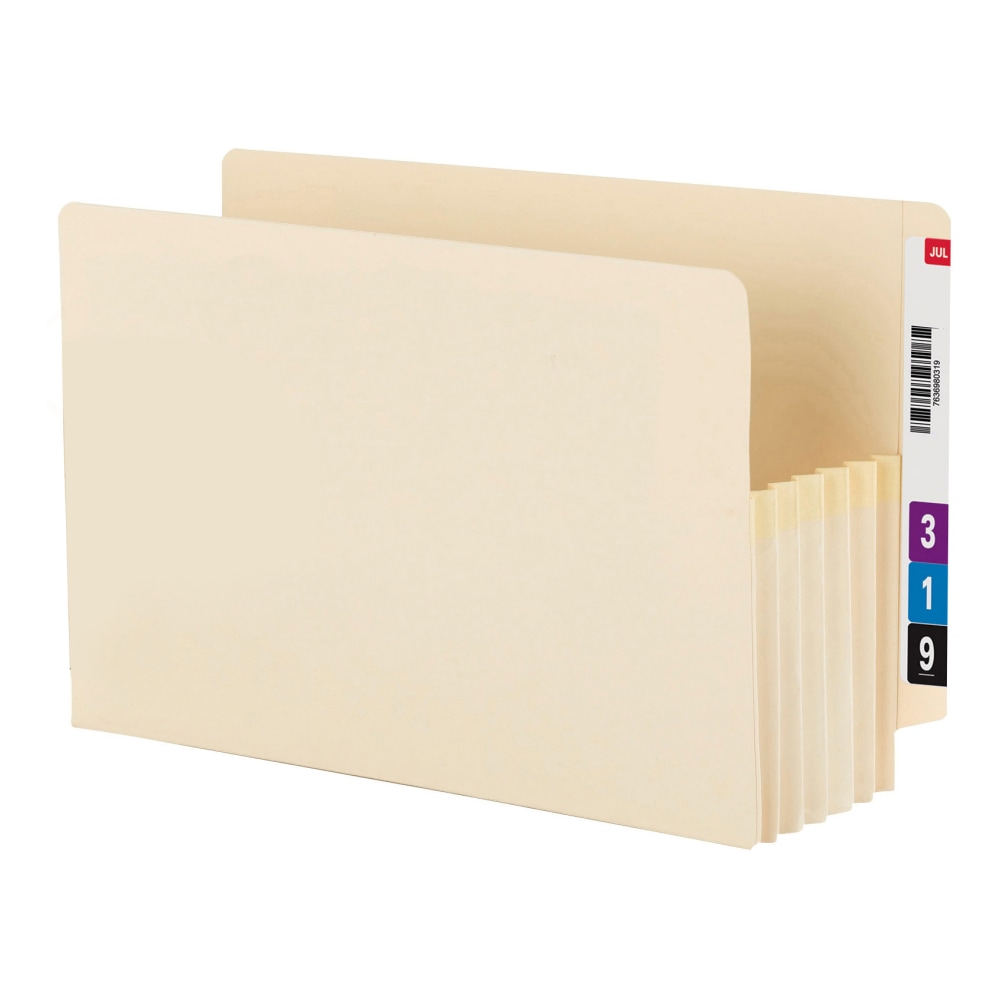Smead TUFF End-Tab File Pockets, 5 1/4in Expansion, Letter Size, Manila, Box Of 10 MPN:75160