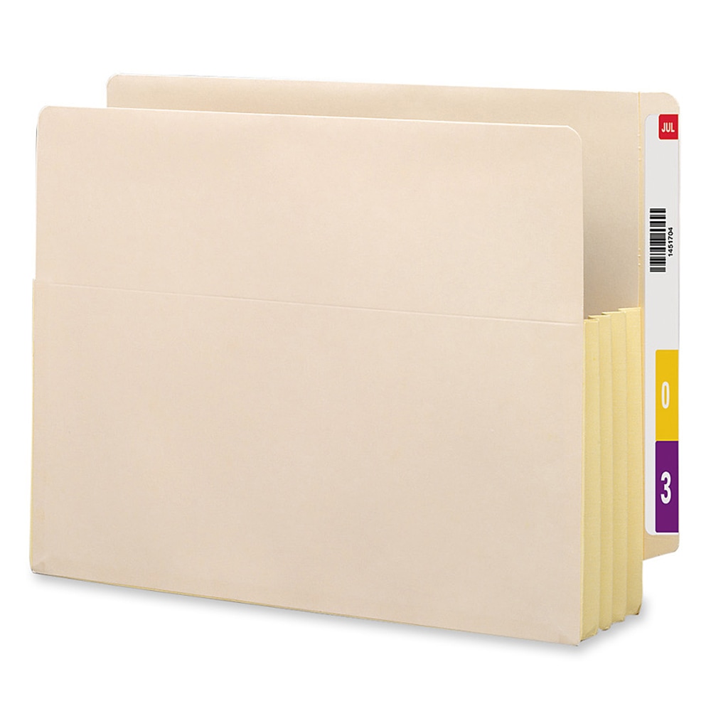Smead Tyvek-Lined Gusset End-Tab File Pockets, Letter Size, 3 1/2in Expansion, Manila, Box Of 10 MPN:75164