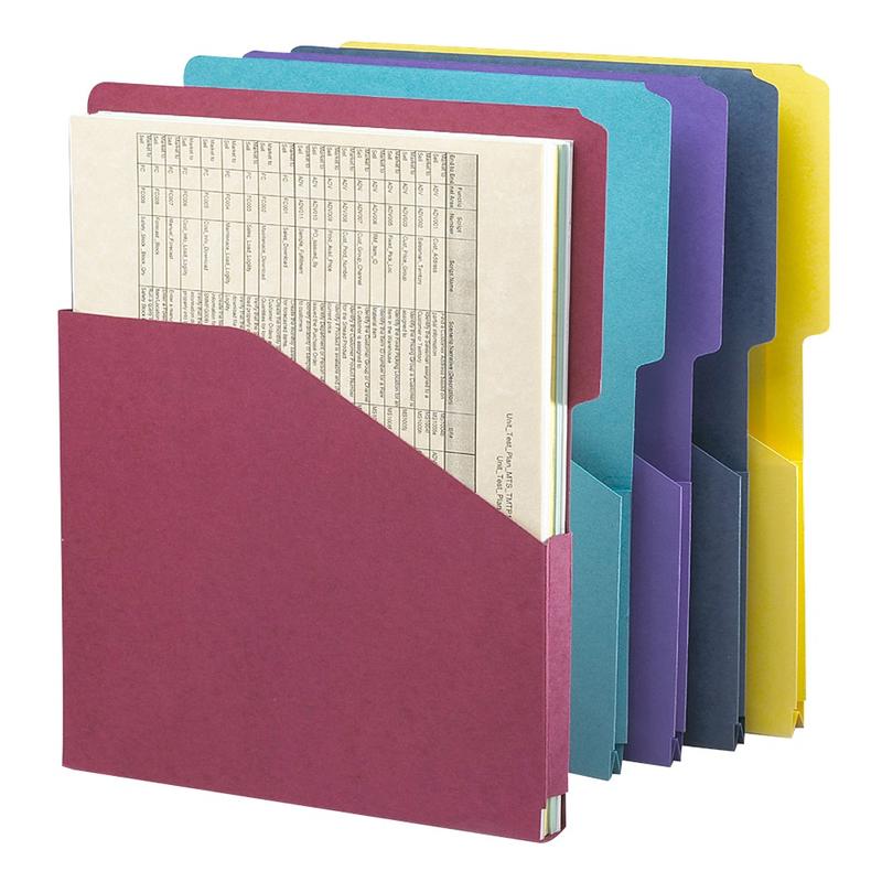 Smead Expanding Slash Jackets, 1in Expansion, Letter Size, Assorted Colors, Pack Of 5 MPN:75445