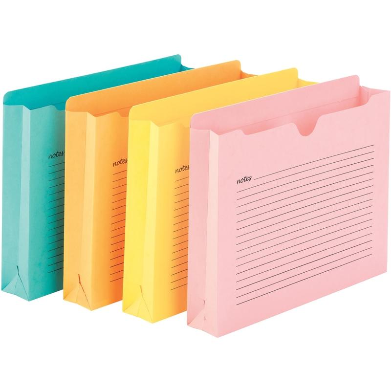 Smead Notes File Jackets, 2in Expansion, Letter Size, 8 1/2in x 11in, Assorted Colors, Pack Of 12 File Jackets MPN:75694