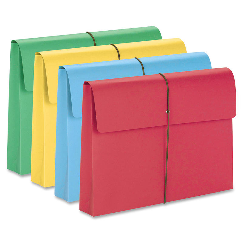 Smead Elastic Closure Expanding School Wallets, Legal Size, 2in Expansion, Assorted Colors, Pack Of 50 MPN:77271