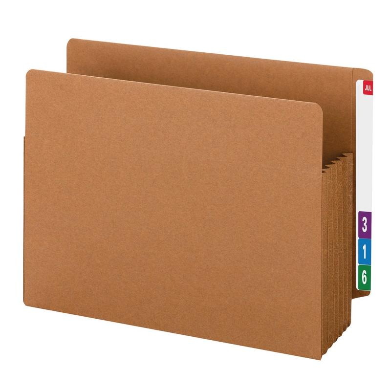 Smead TUFF End-Tab File Pockets, 5 1/4in Expansion, Letter Size, 30% Recycled, Redrope, Box Of 10 MPN:ETTP35G