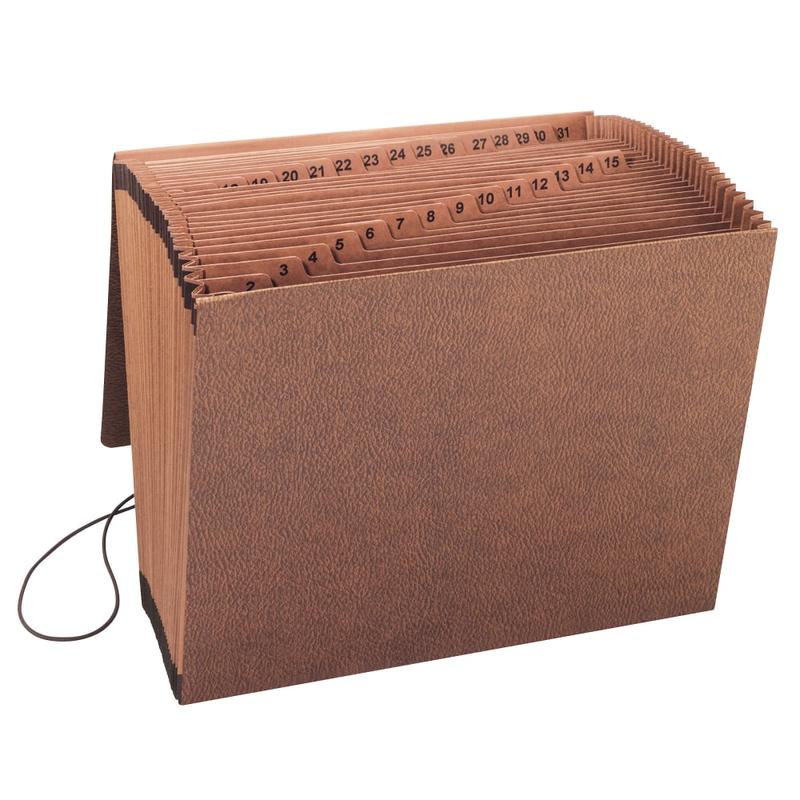 Smead TUFF Expanding File With Flap & Elastic Cord, 31 Pockets, 1-31, 12in x 10in Letter Size, 30% Recycled, Brown MPN:R117DL